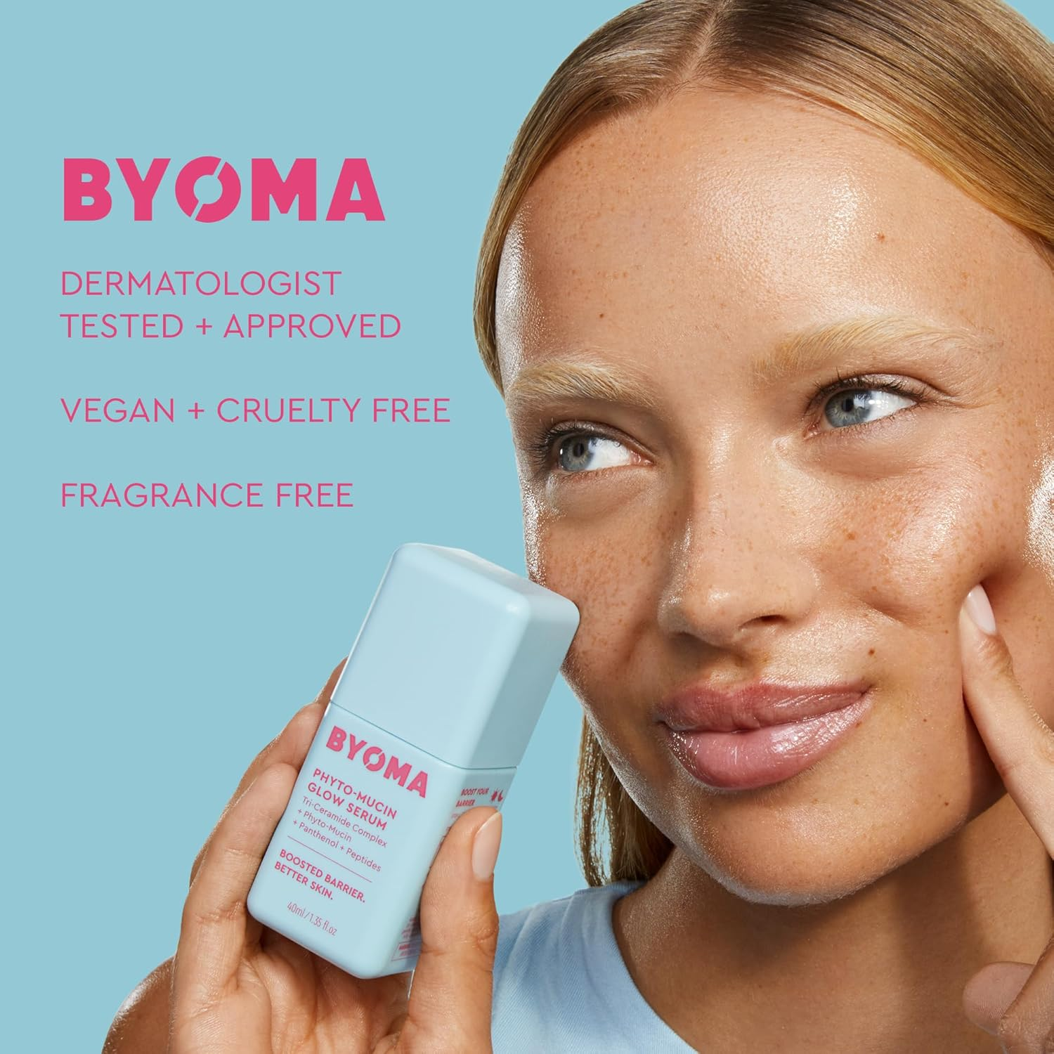 BYOMA Phyto-Mucin Glow Serum - Mucin Face Serum for Glass Skin - Plumps, Primes + Hydrates - Flawless Primer and Makeup Base - Strengthens Skin Barrier - 1.35 Fl.Oz image number 1