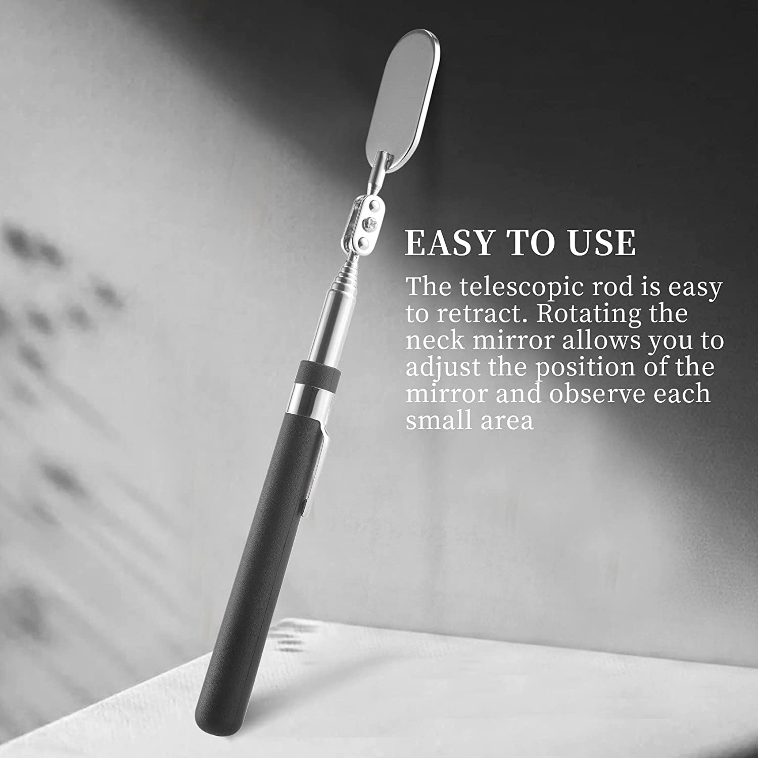 3 Pieces Telescoping Observe Mirror Inspection Tool for Check the Condition of the Vehicle(Oval) image number 1