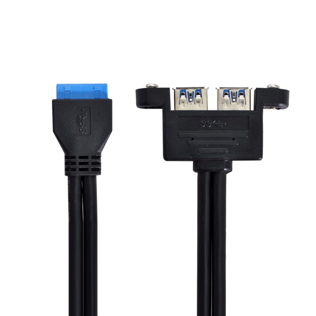 Chenyang Dual Port USB 3.0 Panel Type to Motherboard 20Pin 19Pin 5Gbps Cable 50Cm image number 6