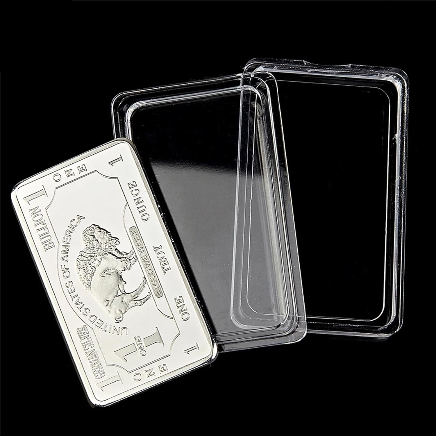 Hitefu 30PCS Silver Bar Case, 1 Oz Silver Bar Holder, Clear Plastic Silver Bar Storage Box for 1 Oz Silver Bar 1 Troy Ounce Bar
