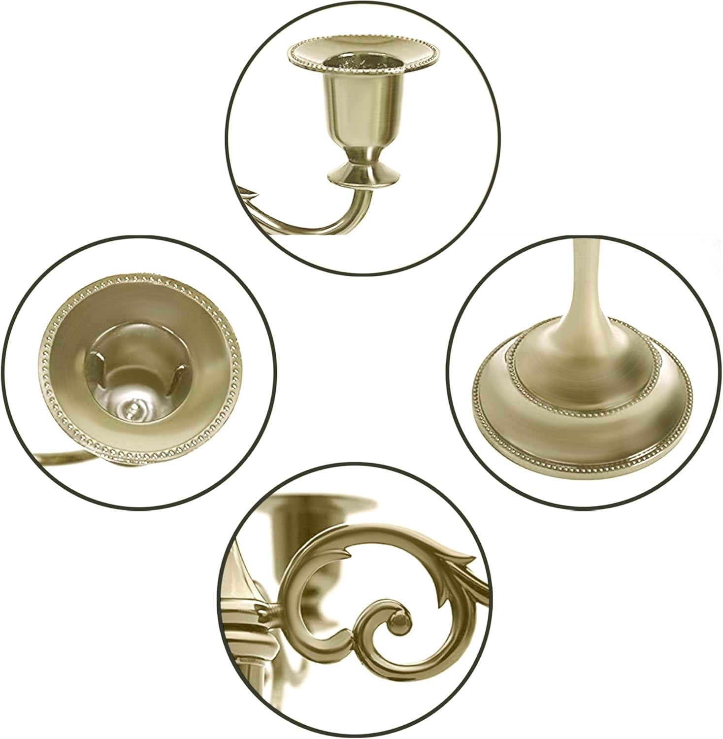 Incifuerza 5 Arms Metal Candelabras Candlestick Holder, Retro Black Taper Candle Holder for Dining Table, Fireplace, Candelabra Centerpieces, Wedding Home Decoration Gloss Black (Antique Bronze) image number 6