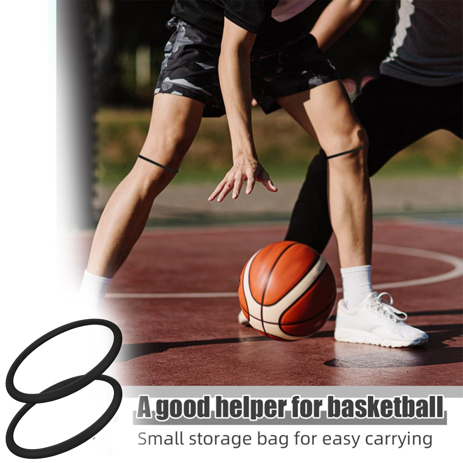 4 Pack Patella Knee Straps，For Pain Relief Patella Fine Bands for Knee Pain Relief, Flexible Knee Band & Patella Strap for Running, Basketball, Sports - Knee Stabilizer Rings for Men and Women. (Black & White) image number 1