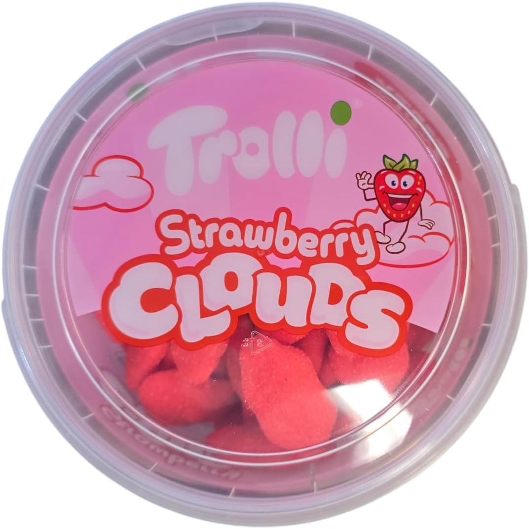 Trolli Strawberry Clouds Gummi Lollies 600 G Tub Soft Strawberry Treats for Sharing and Gifting image number 3