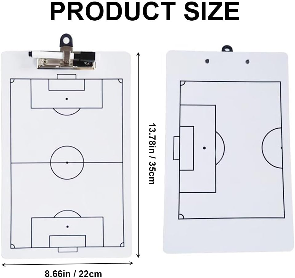 Soccer Coaching Board, Dry Erase Soccer Whiteboard Clipboard for Coaches image number 5