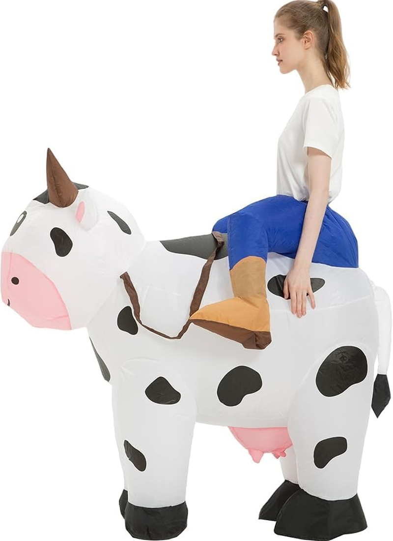 Inflatable Cow Rider Costumes for Adults, Inflatable Cow Costume, Halloween Costumes for Men/Women,Blow up Costume image number 5
