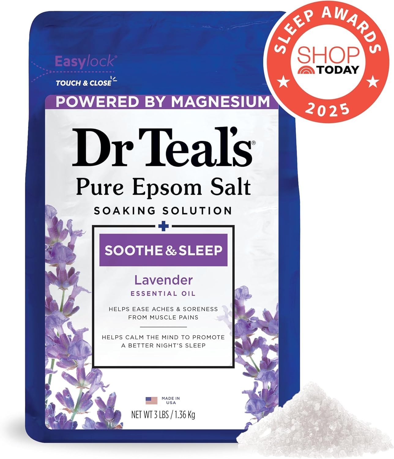 Dr Teal'S Epsom Salt Magnesium Soak and Foaming Bath, Soothe & Sleep with Lavender Essential Oils, Duo Pack image number 5