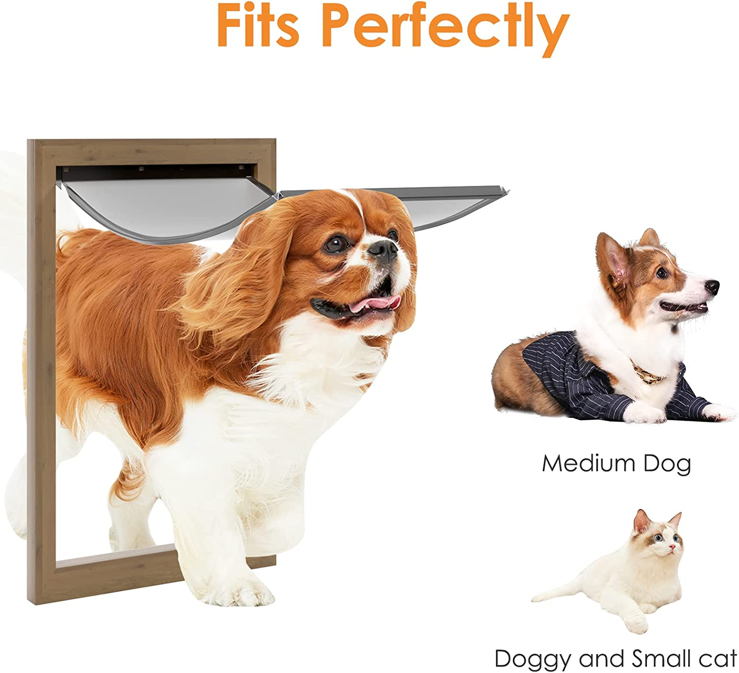 Dog Door Replacement Flaps with Screw, Medium Pet Door Replacement Flap Compatible with Petsafe Freedom PAC11-11038, Weather-Proof & No Warped for Medium Dogs, Cat Doggie Flaps,12 7/8'' &times; 8 1/8'' image number 5