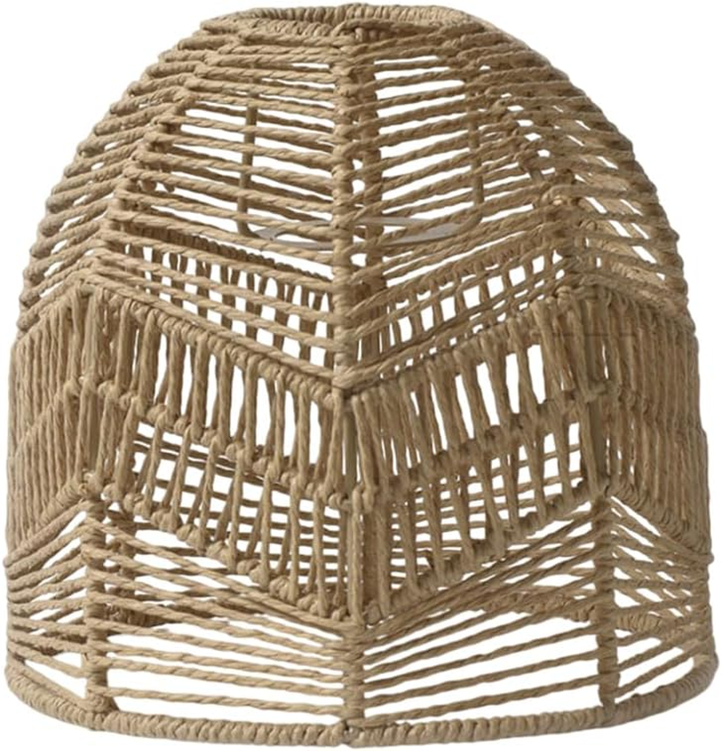 AIMALL Paper Rope Lampshade Chinese Imitation Rattan Woven Lampshade for Homestay, Restaurant, Hot Pot Shop, Creative DIY Lighting - Decorative Handmade Shade
