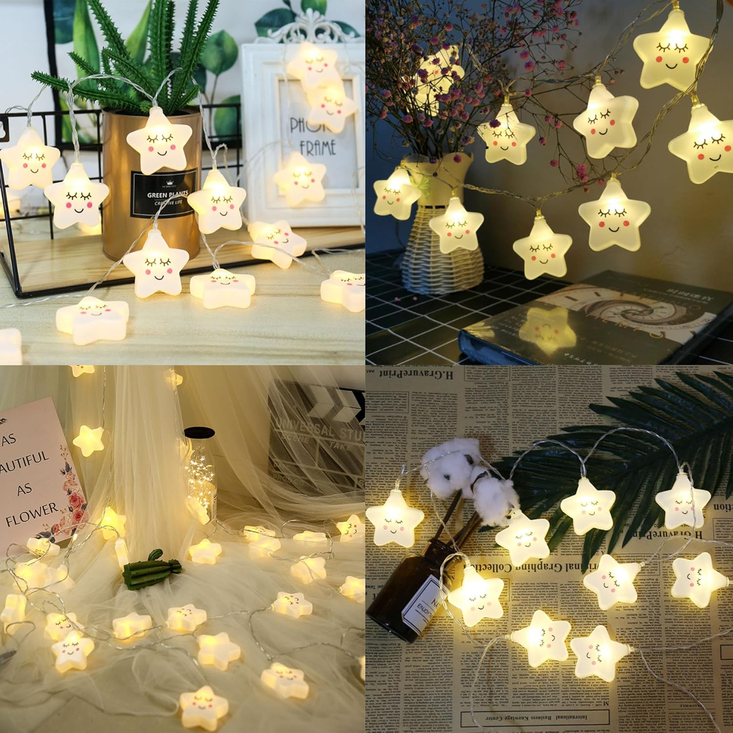 Niuhong Pack of 10 Small Lantern Hanging Ornament Mini 3D Lantern Lanterns Indoor and Outdoor Hanging Lanterns Garden Balcony Party Birthday Wedding Children'S Room Decoration (White Star)