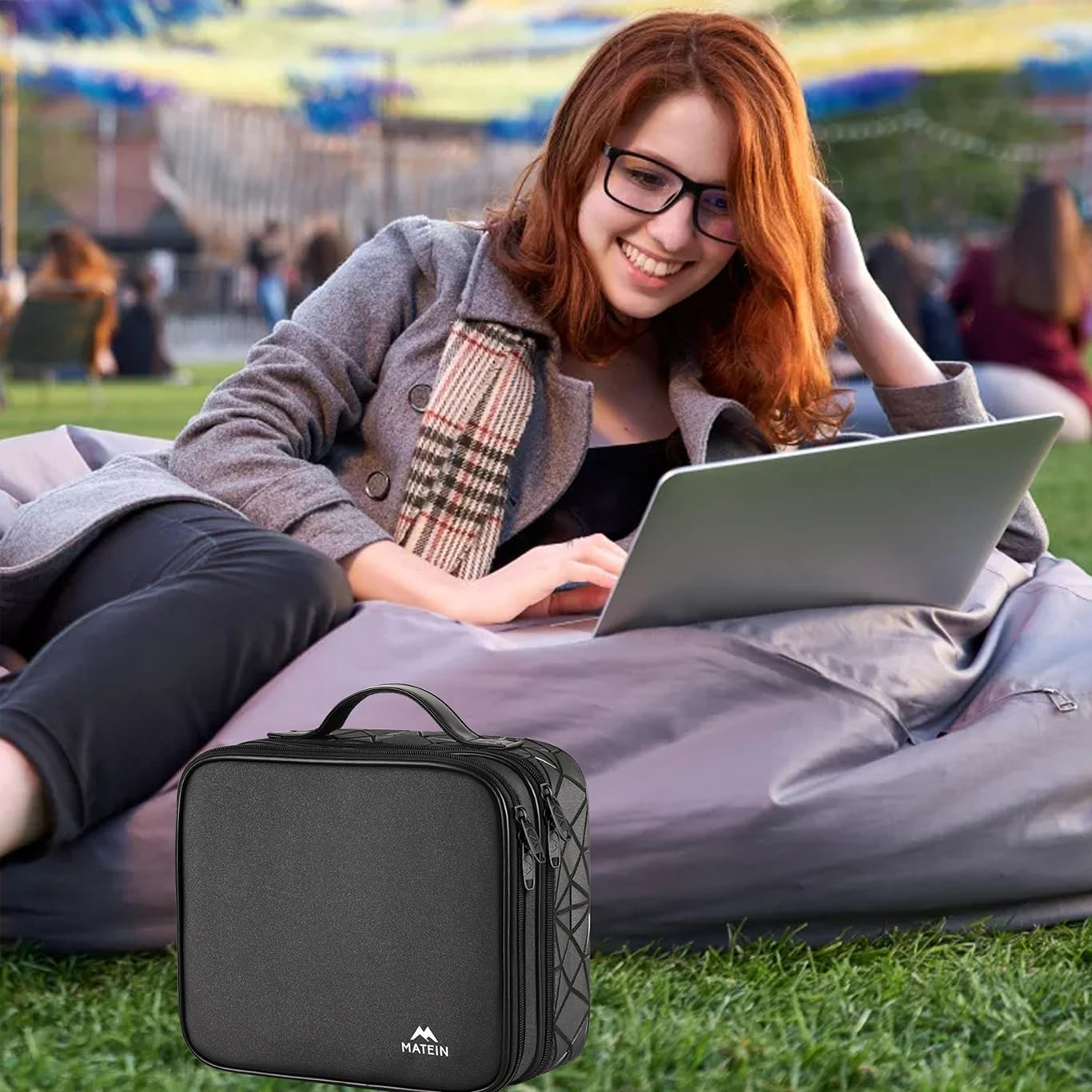 MATEIN Cable Organizer Bag, Waterproof Travel Electronic Storage with Adjustable Divider, Shockproof Portable Double Layer Tech Bags Carrying Case for Cord, Earbuds, Charger, SD Card, Tech Gifts image number 1