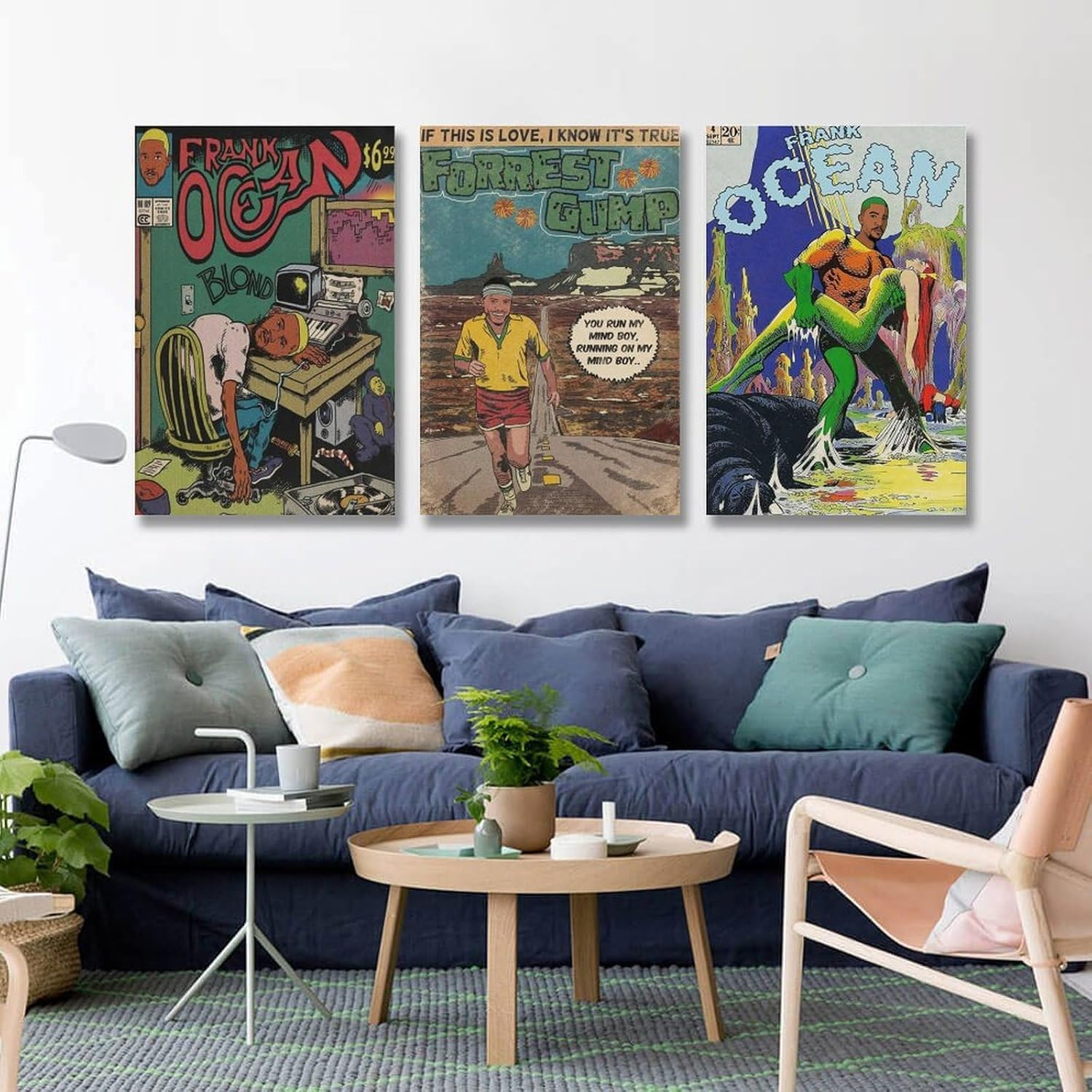 Frank Poster Ocean Cartoon Poster a Set of 3 Canvas Posters Room Aesthetic Festival Gift Family Bedroom Decor Wall Art Home16X24Inch(40X60Cm)-3Pcs Style image number 3