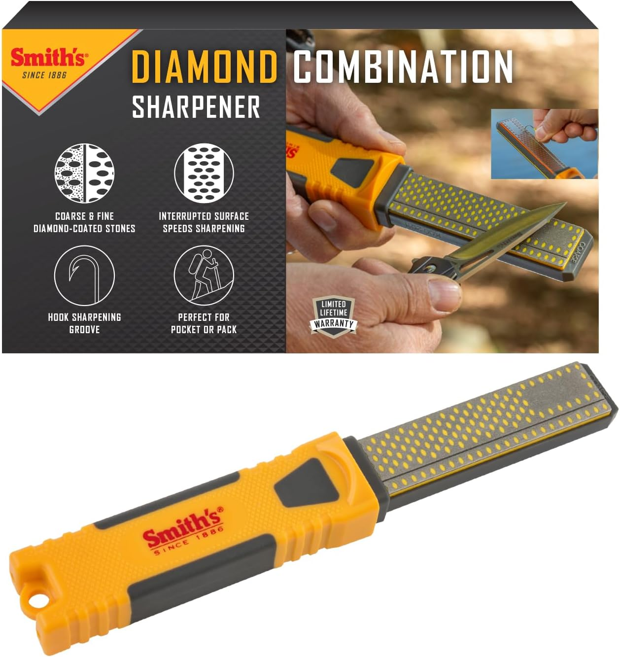 Smith'S Diamond Combo Fine/Coarse Sharpener - 10Cm/4 Inch