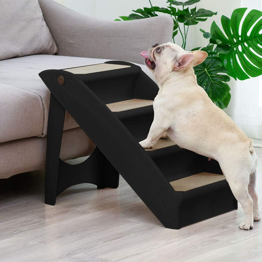 Pawz Indoor Foldable Dog Steps for Bed Couch Sofa Car Black, Pet Stairs for Small to Medium Dogs & Cats 76Kg Load, Dog Ramp Step for SUV Car, Dog Ladder 50Cm Height image number 5
