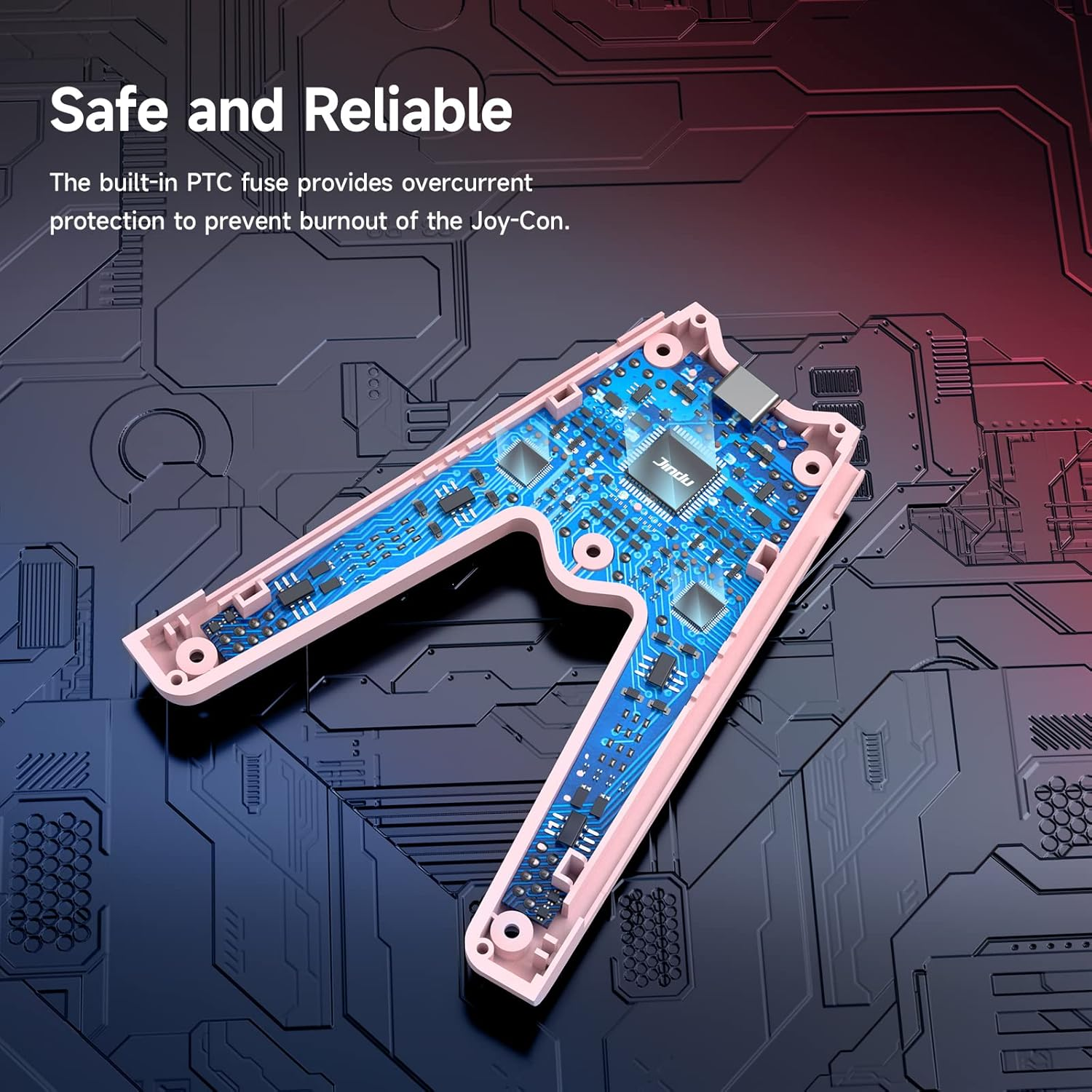 OLAIKE Joy Con Charging Grip Handle for Nintendo Switch/Oled, Joystick Charging Comfort V-Shaped Game Grip Controller with Battery Indicators, High Speed Charge While Play, Pink image number 4