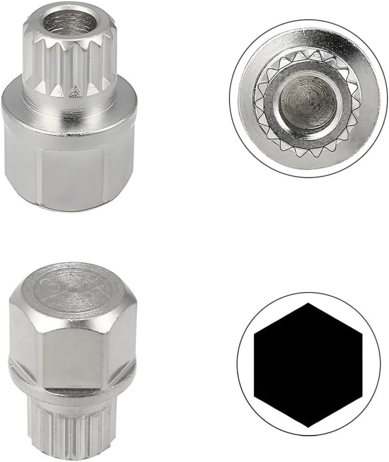 34/18PT Car anti - Theft Hollow Wheel Lock Lug Nut Screw Removal Key Socket for BMW 1, 3 and 5 Series Vehicle Tyres Accessories(Silver) image number 2
