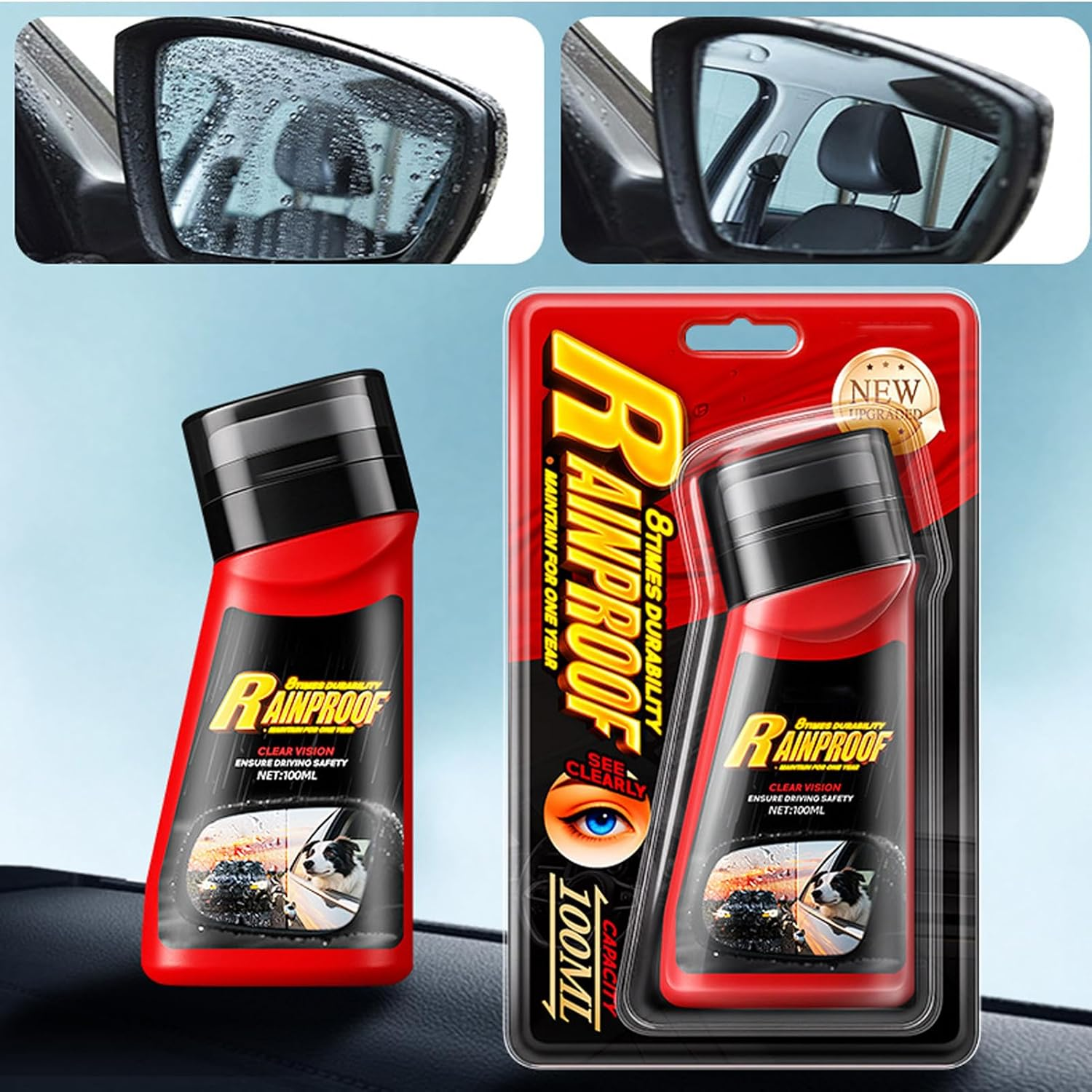 Anti Fog Windshield Cleaner,Water Prevention Defogging for Window Mirrors - Defogging Agent with Applicator Automotive Exterior Maintenance Care for Sedan Truck Suvs Vehicle Auto image number 3