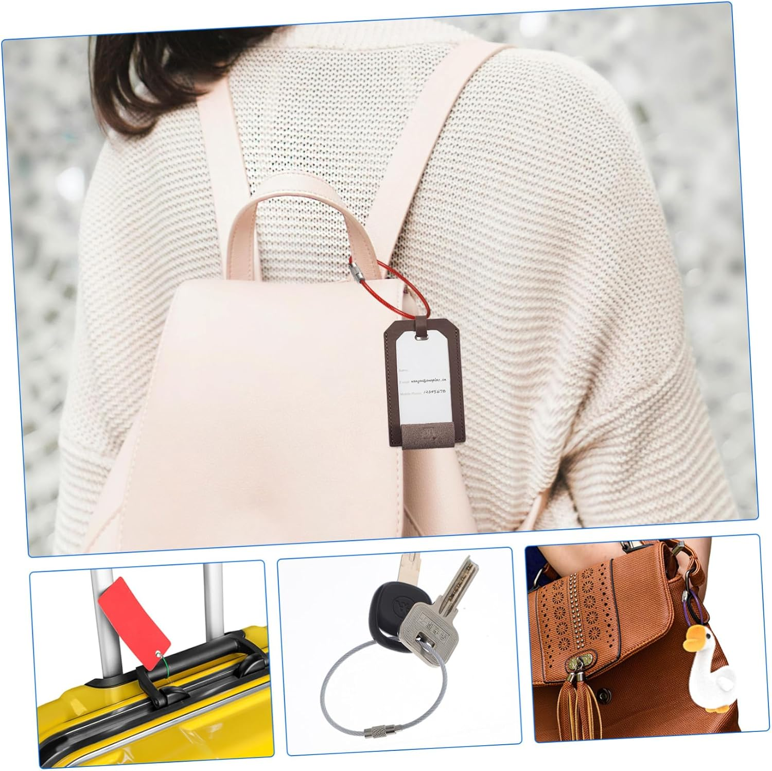 SEWACC 16Pcs Heavy Duty Wire Key Chain Stainless Steel Cable Portable for Outdoor Luggage Tags and Keys image number 4