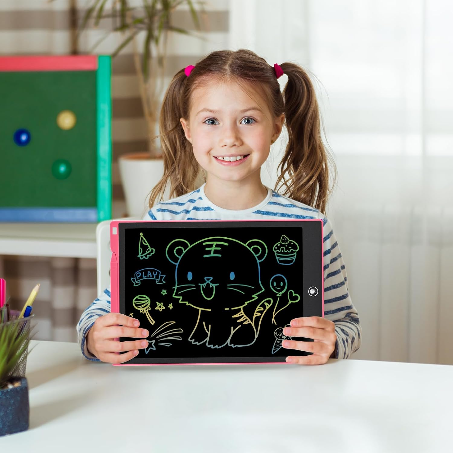 Blueswan Writing Tablet, 2 Pack Toddler Kids Toys, 12 Inch Doodle Board Drawing Pad, Travel Essentials No Mess Colouring Book for Kids, Toys Educational Birthday Gifts for Girls Boys Age 3-8 image number 6