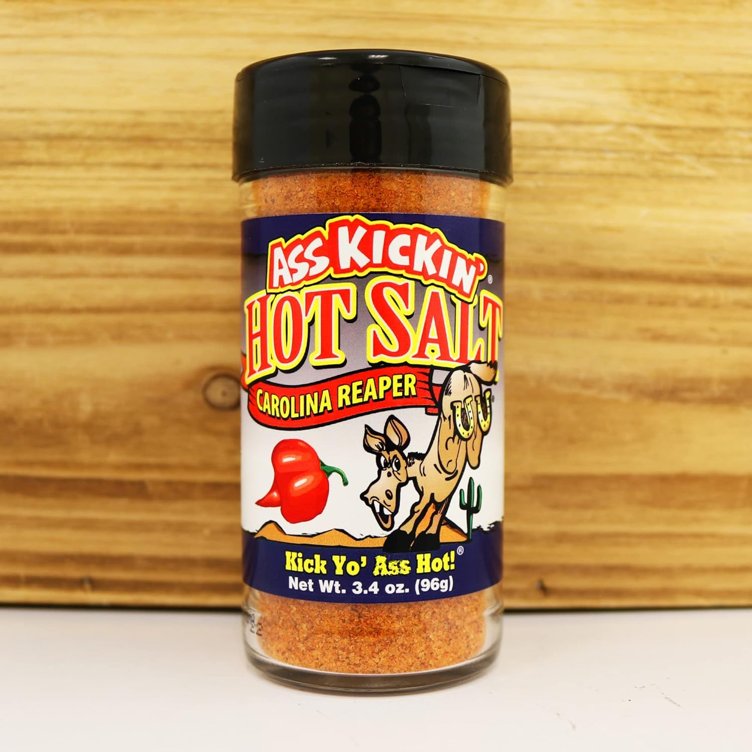 ASS KICKIN' Hot Spicy Carolina Reaper Pepper Salt &ndash; 3.4Oz. Shaker Jar - Perfect Flavored Salt for Popcorn Seasoning, Margarita Salt and French Fry Seasoning - Premium Gourmet Gift image number 5