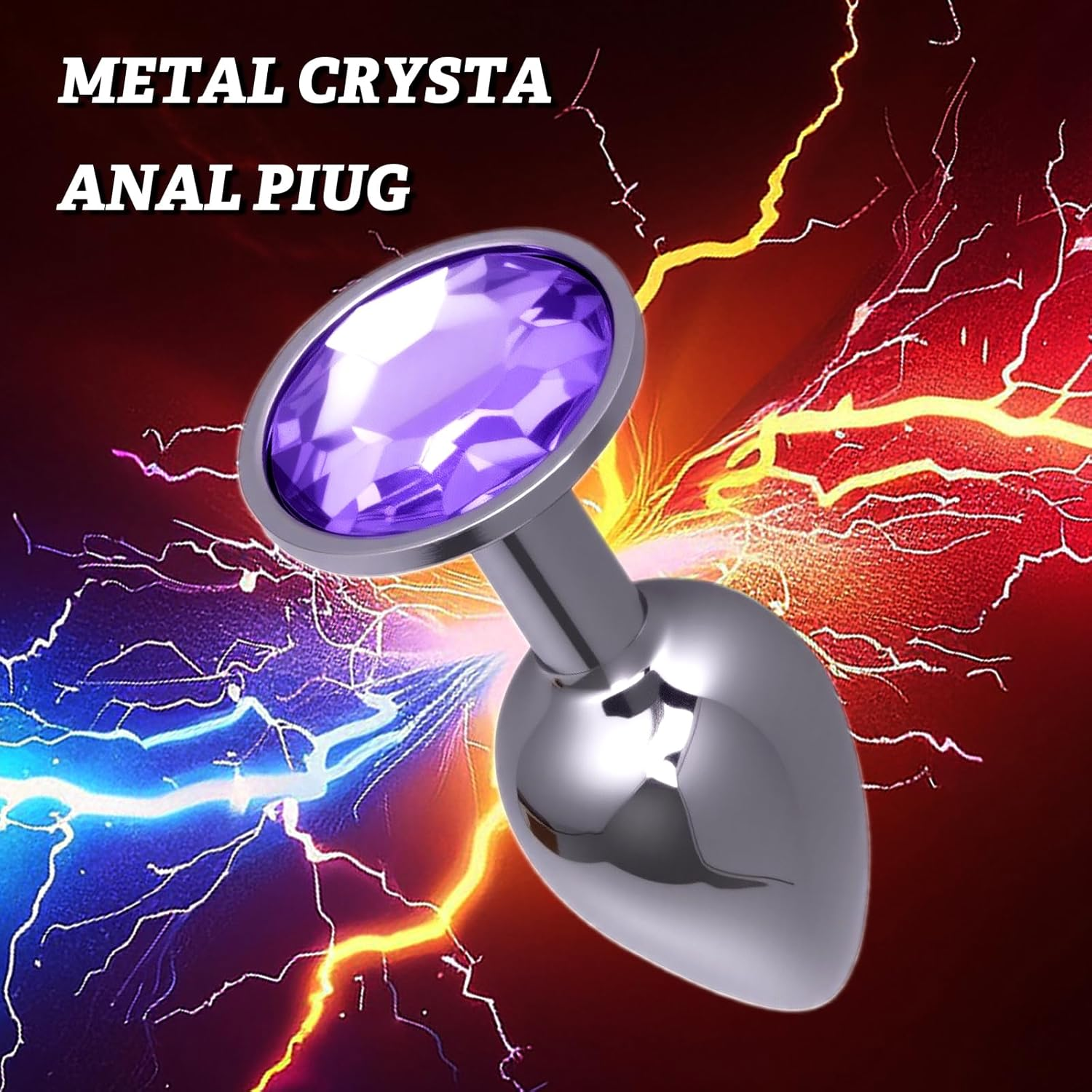 OJIOIJI Small Fetish Anal Plug, Personal Sex Massager, Stainless Steel Butt Plug for Women Men Couples Lover, Purple