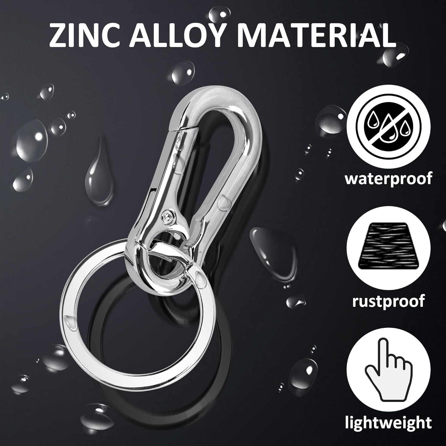 3Pack Metal Keychains Key Ring Holder Organizer Zinc Alloy Sturdy Key Chain Cut Keyring Accessories Hooks Rings Key Finder Key Ring Clip for Home Office and Car Carabiner for Women Men Gifts Travel image number 5