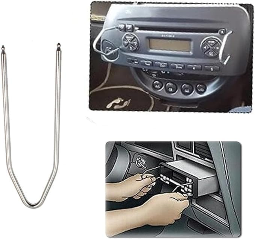 6 Pieces Car Radio Removal Pry Tool Kit, U-Shaped &V-Type Automotive Car Radio Removal Pry Tool Kit Stainless Steel Car Radio Removal Tool for Disassembly of Most Car Audio Frequency Converter image number 3