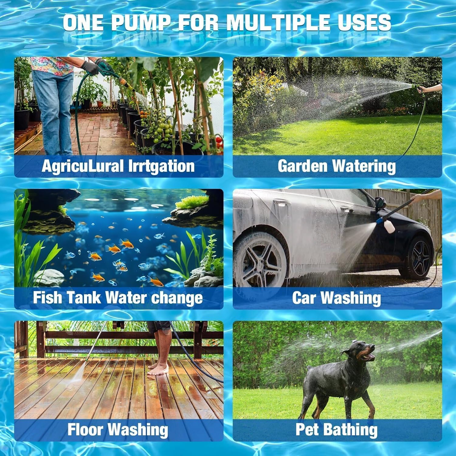 Water Pump for Milwaukee M18 18V Battery, Suction Pump, Pool Pumps, Gardena, Basement, Pool, Garden Watering, Car Wash (Only Submersible Pump) image number 4