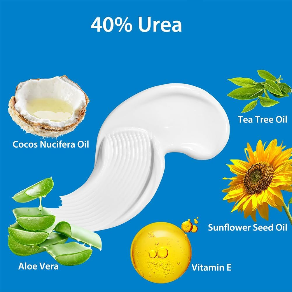 Urea Cream 40 Percent for Feet, Cream for Cracked Heel Feet Knees Hands Elbows for Dry Cracked, Moisturizer for Skin Care image number 5
