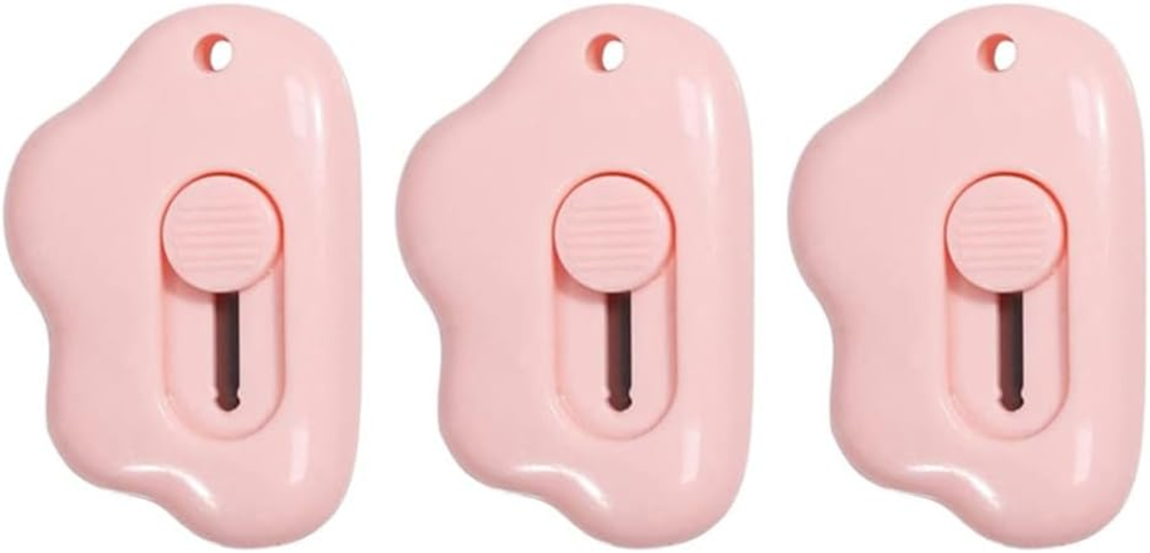 Small Box Cutter, 6 Pcs Cloud Shape Mini Safety Blade Box Opener, Retractable Utility Knife for Card, Parcels and Wrapping Paper (Pink+Blue+White)