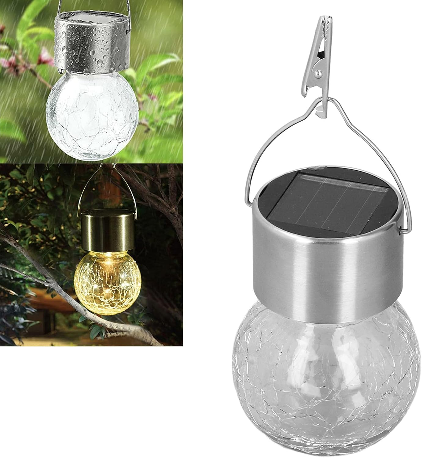 Hanging Solar Lights, Warm White Light Color Solar Outdoor Lights Hanging for Wall for Lawns for Doors image number 6