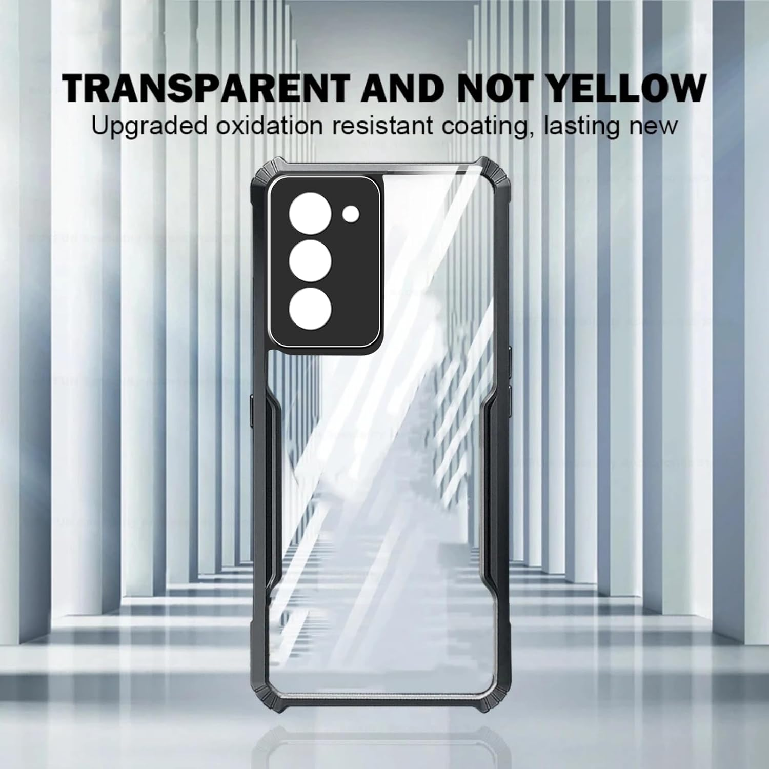 Case for Oppo A5 5G + Screen Protector, ELECTRO-WEIDEWORLD Hybrid Shockproof PC Back + TPU Frame Case with Corner Bumpers[Drop Protection], Ultra-Clear & Scratch Resistant Phone Case image number 4