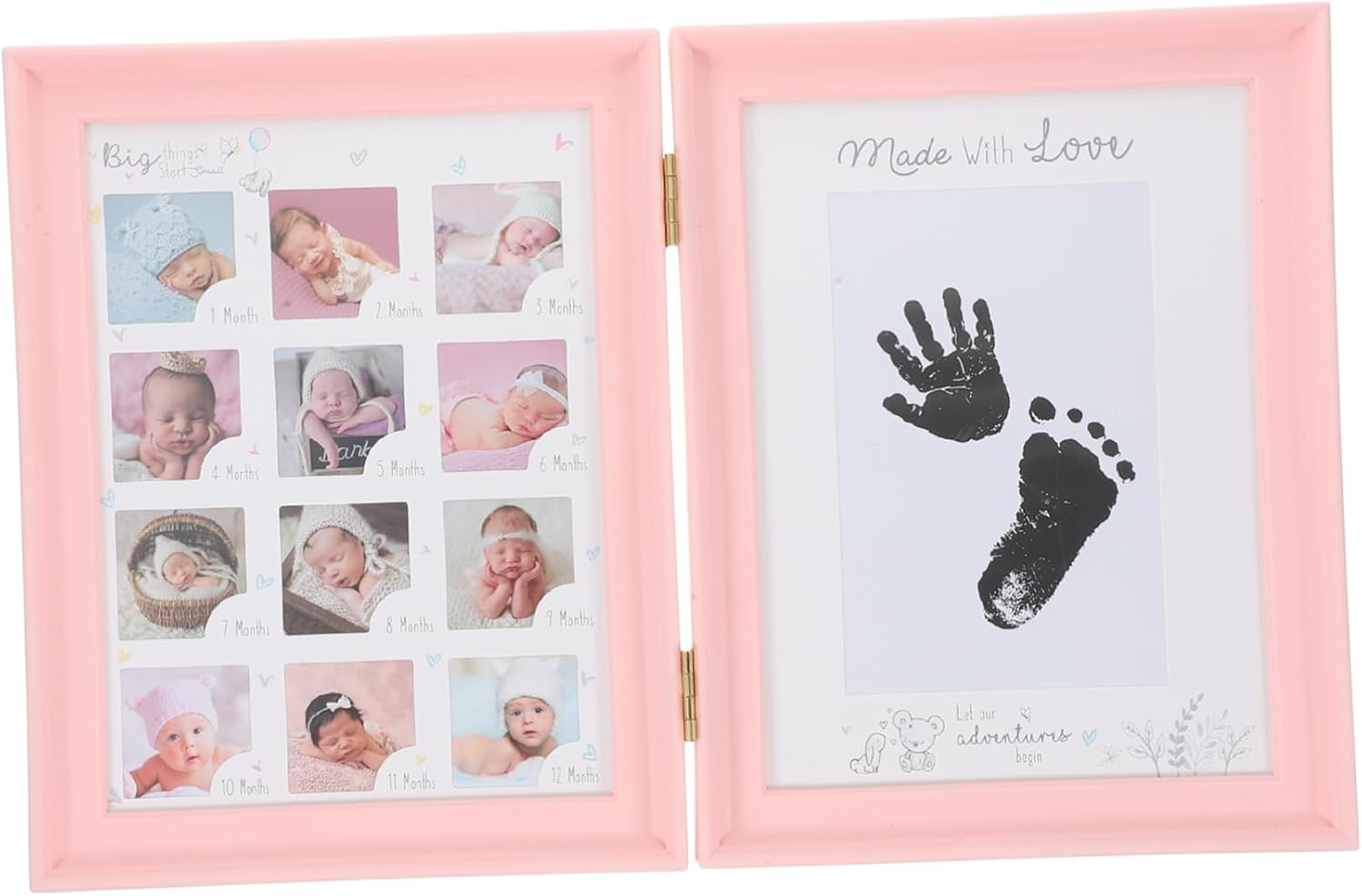 Cabilock Hand and Footprint Kit Handprint Picture Impression Photo Keepsake for Newborns Bi-Fold Compact Tabletop Display Artistic Home Decoration Girls Boys image number 1