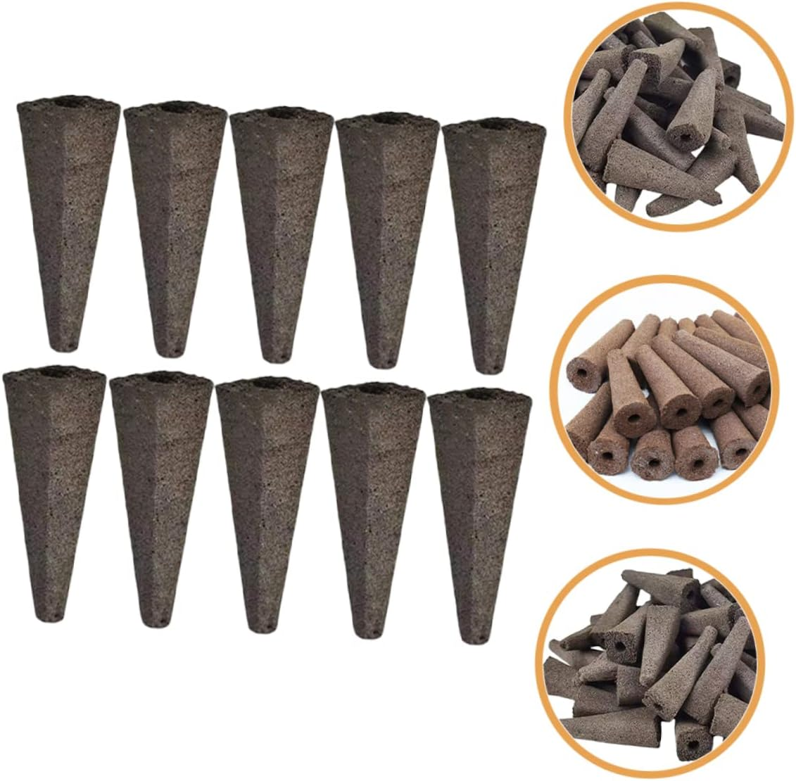 MERRYHAPY 10Pcs Hydroponic Grow Sponges Cone Shape Soilless Cultivation Supplies Easy Installation Strong Water Absorption Gardening Tools for Vegetable Plants image number 3