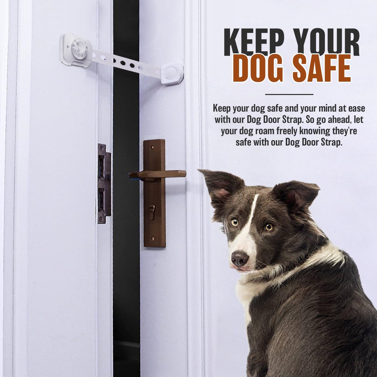 Cat Dog Door Holder Latch - Alternative to Keep Dogs Out of Litter Boxes and Food Adjustable Size Strap Economical Pet Gate and Interior Cat Door Stopper to Keep Dog Out of Litter Boxes and Food image number 5