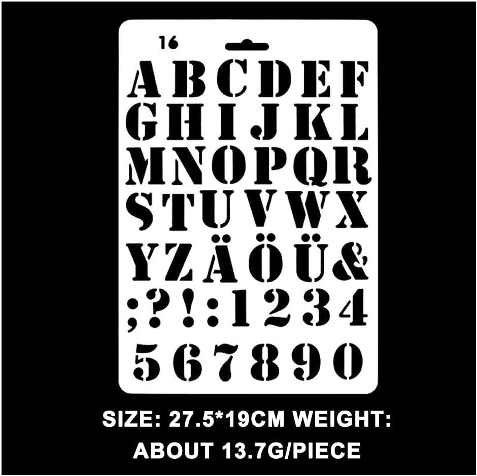 4 Pcs Alphabet Letter Number Drawing Painting Stencils,Stencil Planner for Scrapbook Painting Craft Projects image number 4