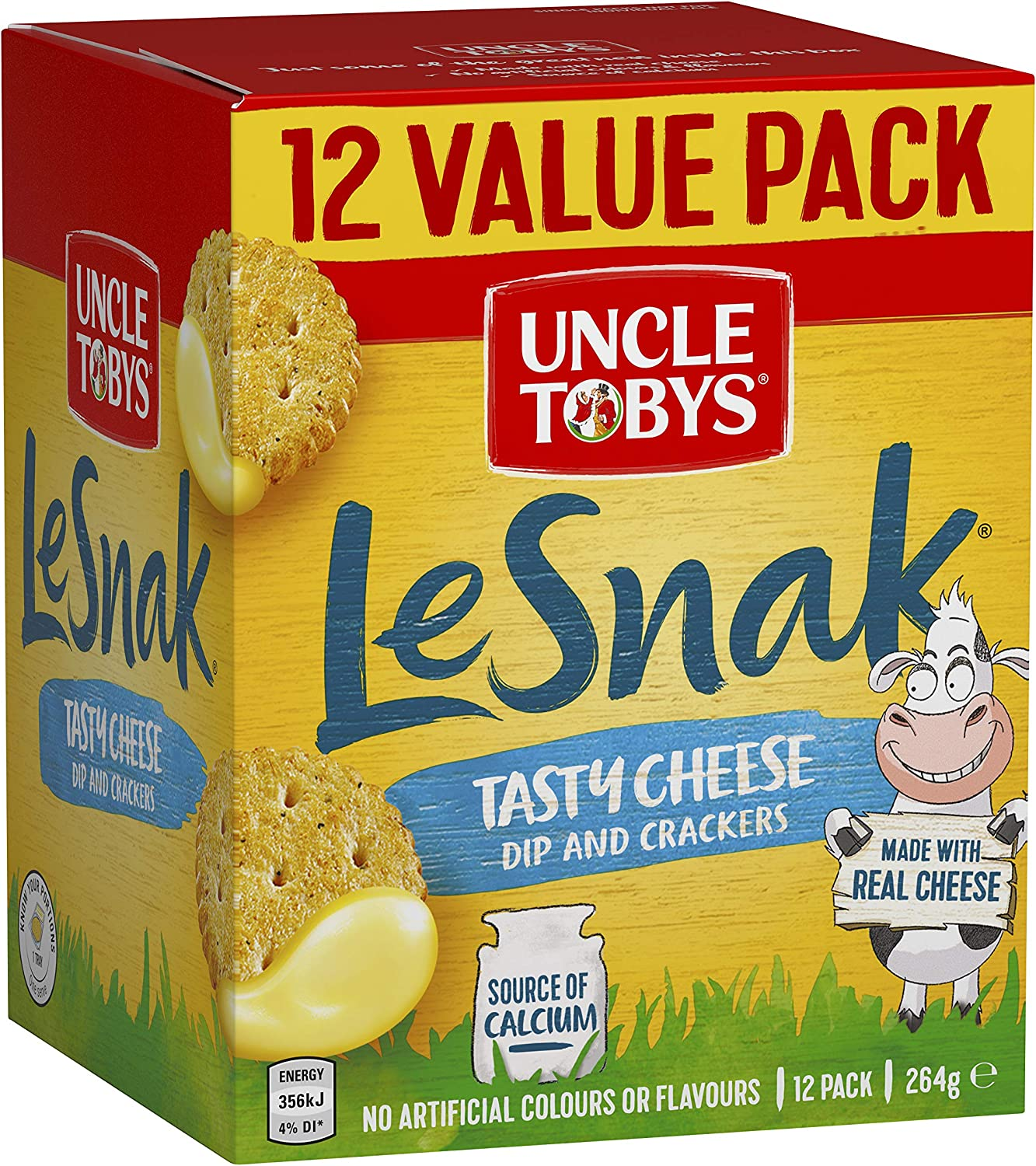 UNCLE TOBYS Le Snak Tasty Cheese Dip and Crackers Value Pack, 1 Box of 12, 264G image number 4