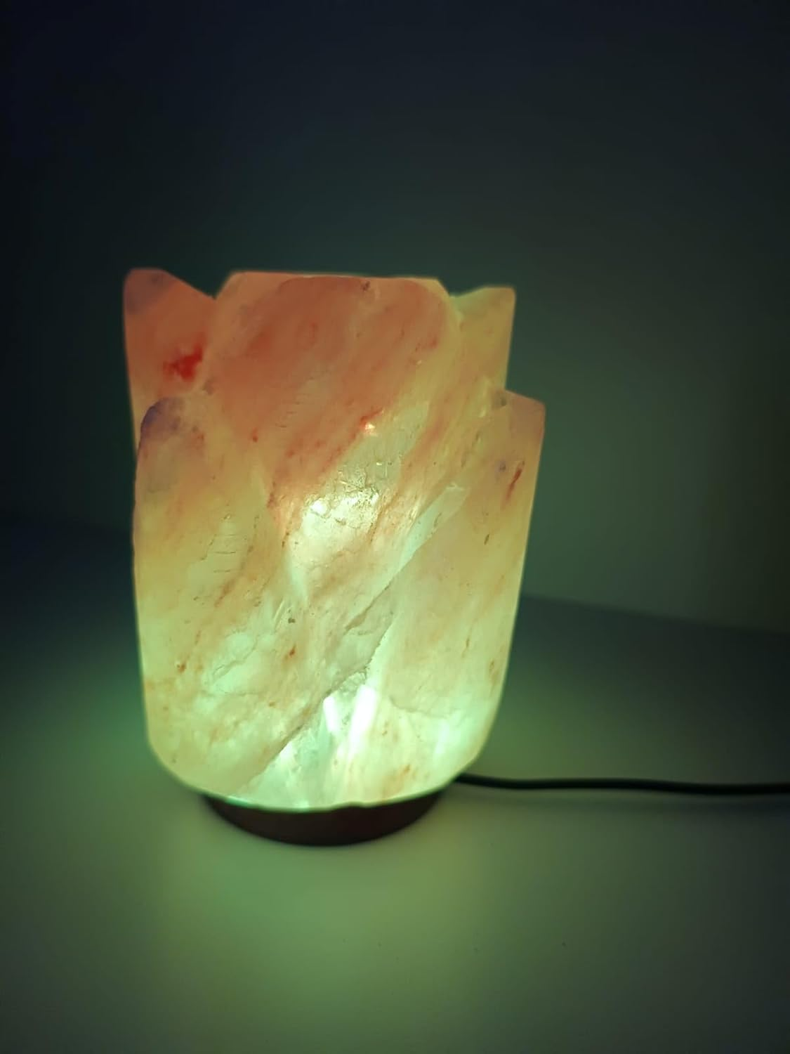 2-3 KG Premium Multi-Colour Lotus Salt Lamp 100% Authentic, Handcrafted from the Foothills of the Himalayas Beautifully Hand Craft Lilly Flower Comes with Complete Electric Fitting image number 1