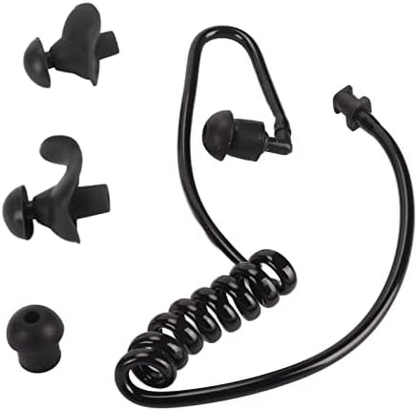 Earpiece Coil Tubes Kit for Kenwood for Baofeng for Arcshell for Uniden Walkie Talkie Earpieces, Earpiece Acoustic Tube (Black Eartips) image number 6