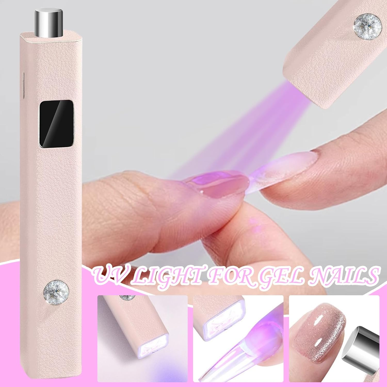 Uv Light for Gel Nails | Nail Lamp Magnet,Rechargeable Manicure Tool Handheld Light for Home Salon Room Manicure Bathroom Travel Counter Dorm Personal Care Routine image number 1