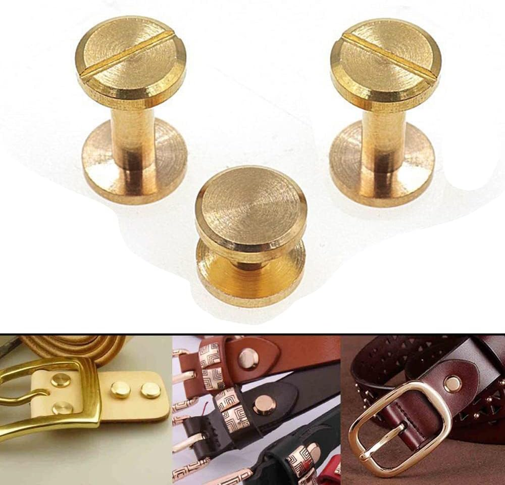20PCS round Belt Screw Leather Craft Chicago Nail Brass Rivets Stud Head Wallet