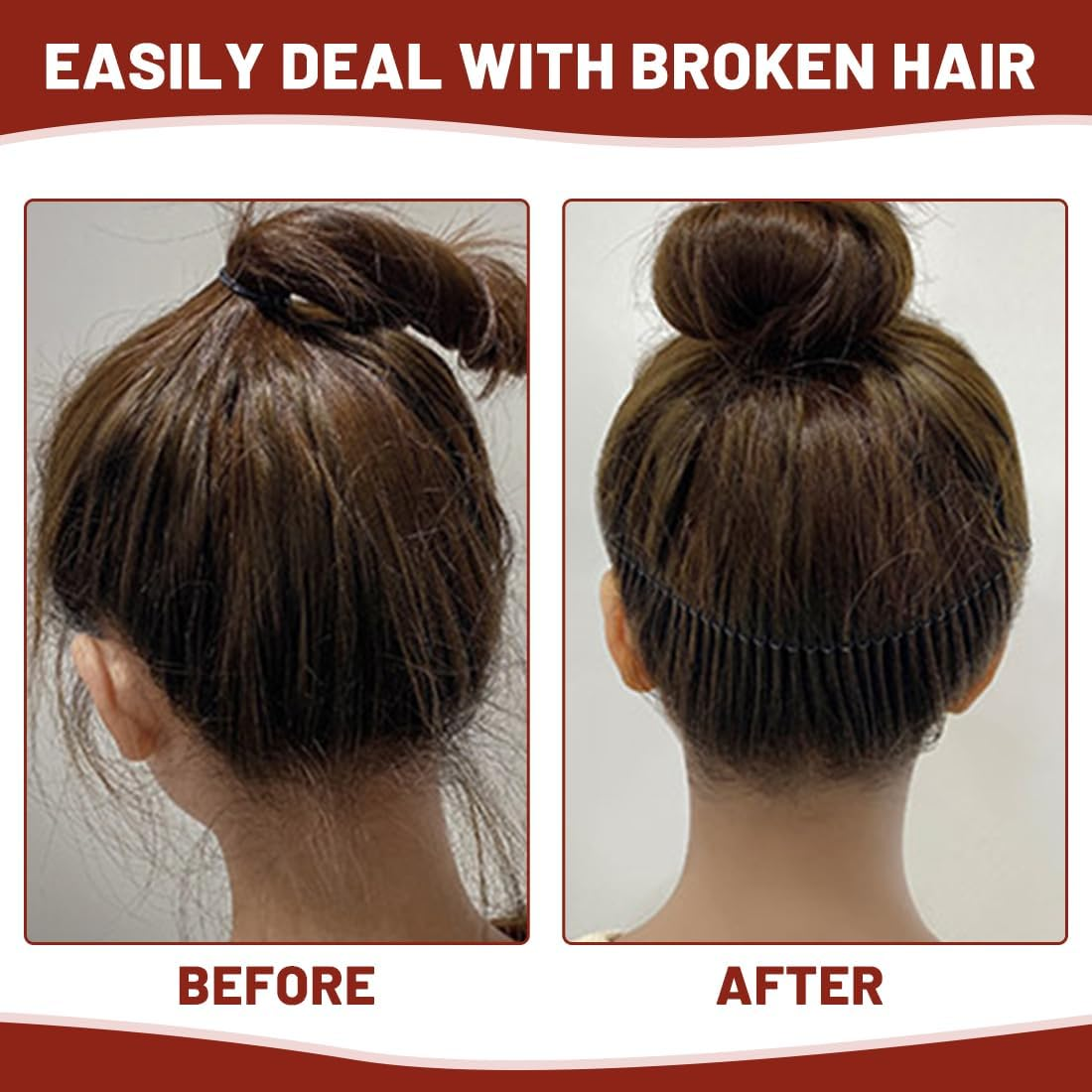 JRYXDS Fully Circular Stretch 5 Pieces Comb Flexible Plastic Hair Comb Circle Hair Band Holder Headband Hair Comb image number 3