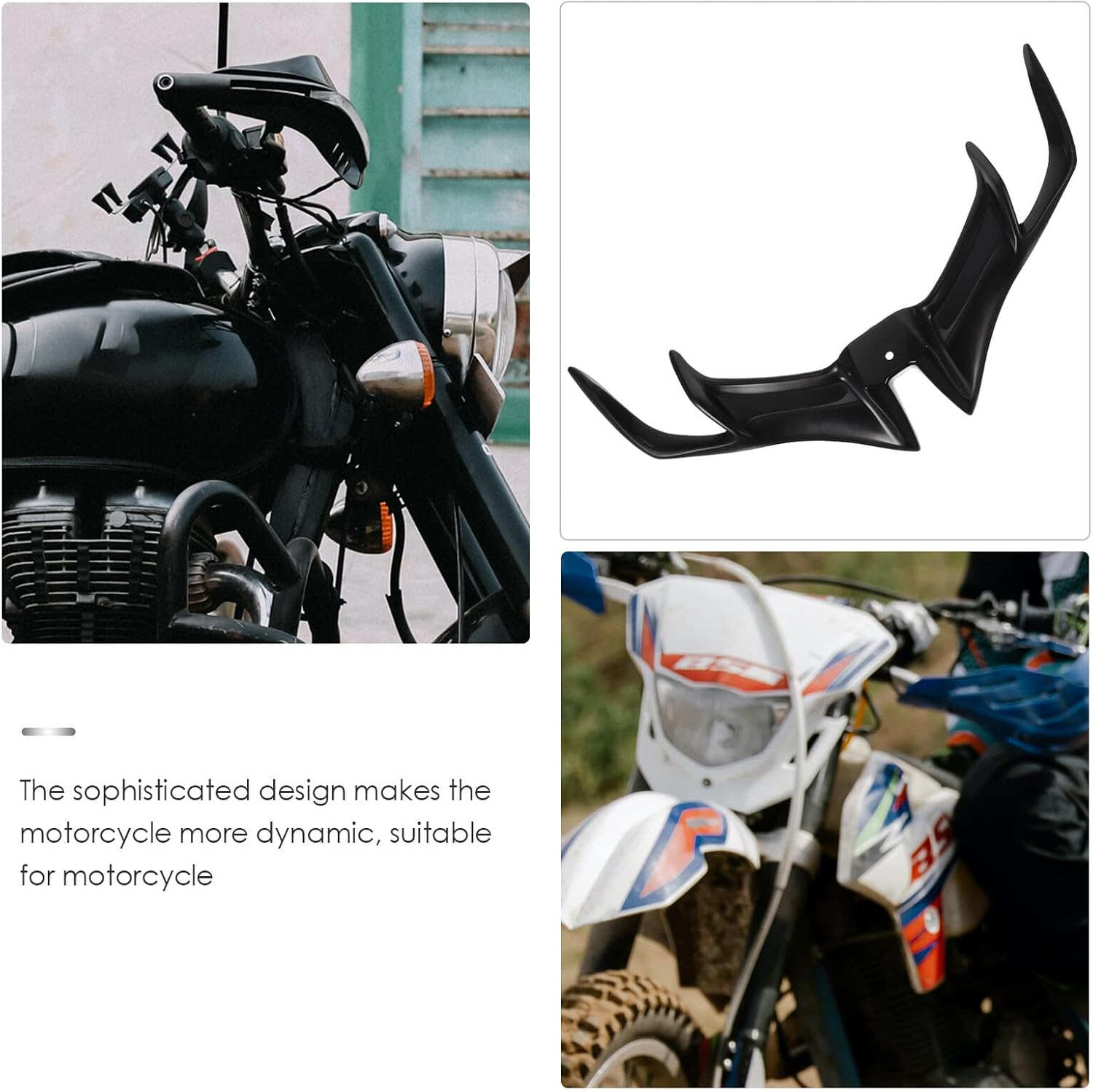 Sosoport Motorcycle Protective Cover Winglet Professional Fairing Winglet Decorative Spoiler Compatible for Yamaha Yzfr Motorcycle Accessories image number 2