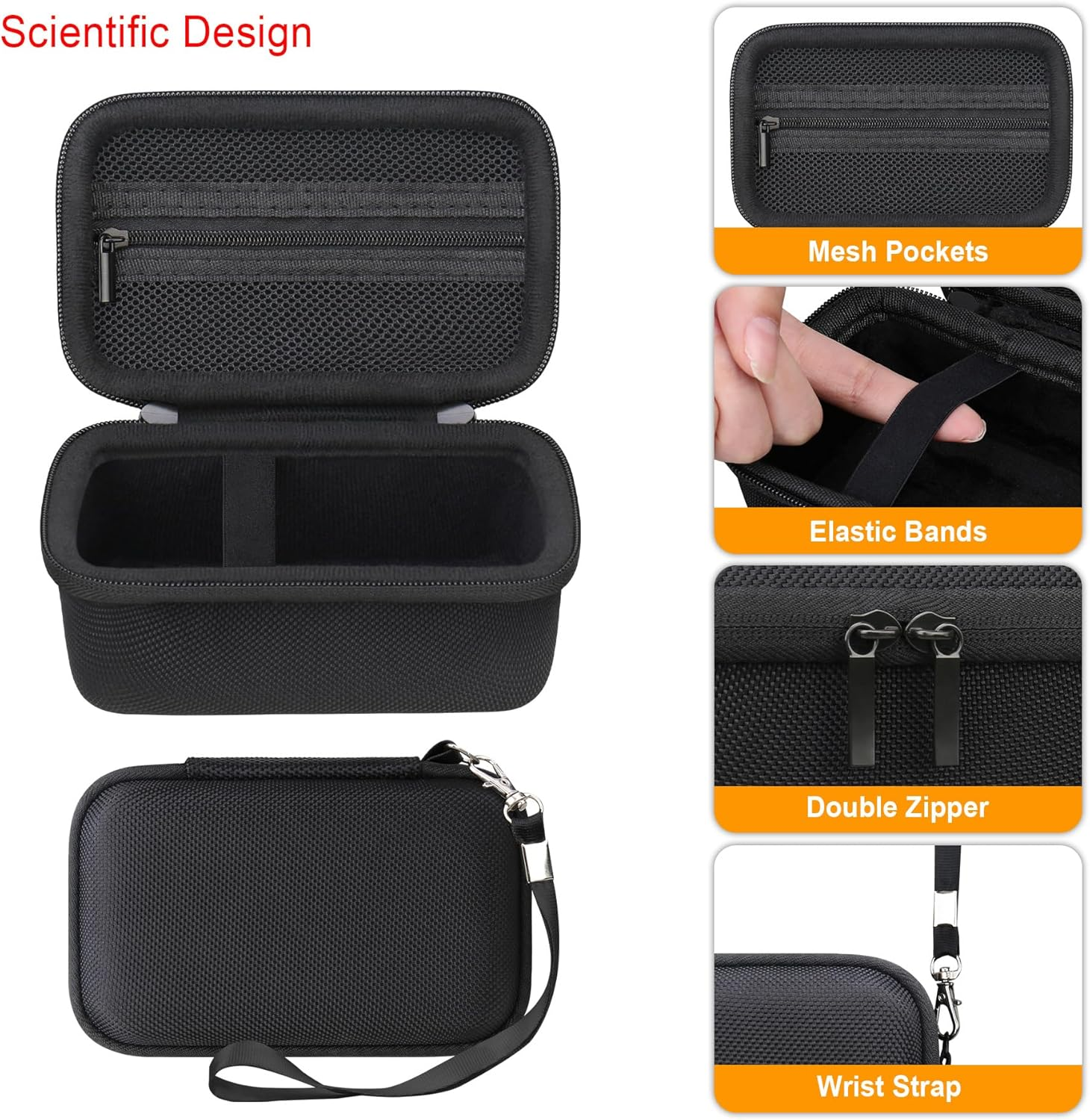 Elonbo Carrying Case for OM System Tough TG-7 / OM System Olympus TG-6 Underwater Camera, Rugged Waterproof Shockproof Wifi 4K Video Digital Camera Storage Cover Travel Bag, Black - Black image number 6