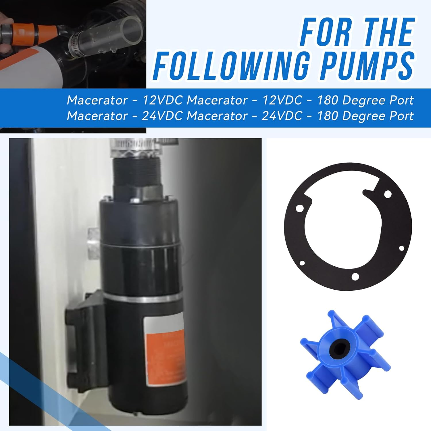 94-571-00 Macerator Impeller & Gasket Kit Compatible with 3200 Series Shurflo Pumps image number 2