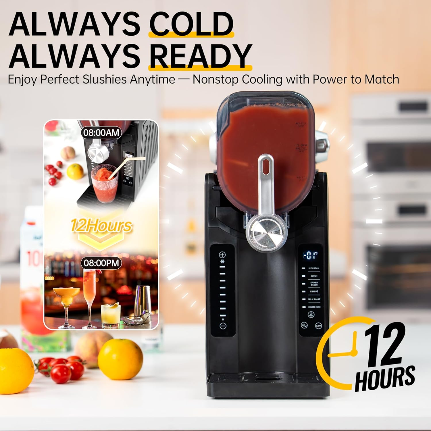 KTX 2.6L Frozen Drink Maker &ndash; 6-In-1 Slushie & Ice Cream Machine with Auto-Clean, Temp Display, No Ice Needed | Smoothies, Milkshakes, Frapp&eacute;s, Cocktails, Slushies, Ice Cream image number 1