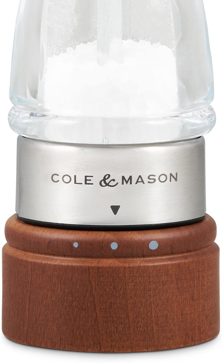 Cole and Mason 31221 Salt Mill Grinder - Brown and Clear Design | Beech Wood | Classic Dark Walnut Stain | Precision+ Mechanism | Diamond-Sharp Ceramic Mechanism | Hardened Carbon Steel Mechanism - Pepper Mill image number 2