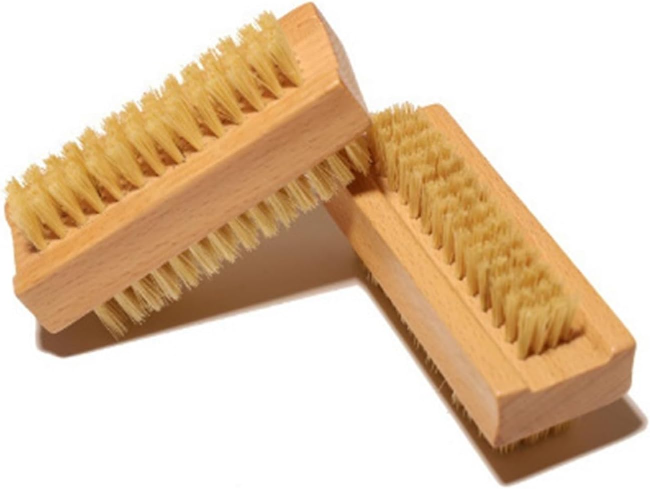 Bamboo Nail Brush for Cleaning Fingernails &ndash; Stiff Bristles for Nail Care, Eco-Friendly Wooden Hand Brush for Manicure, Cleaning (2PC) image number 1