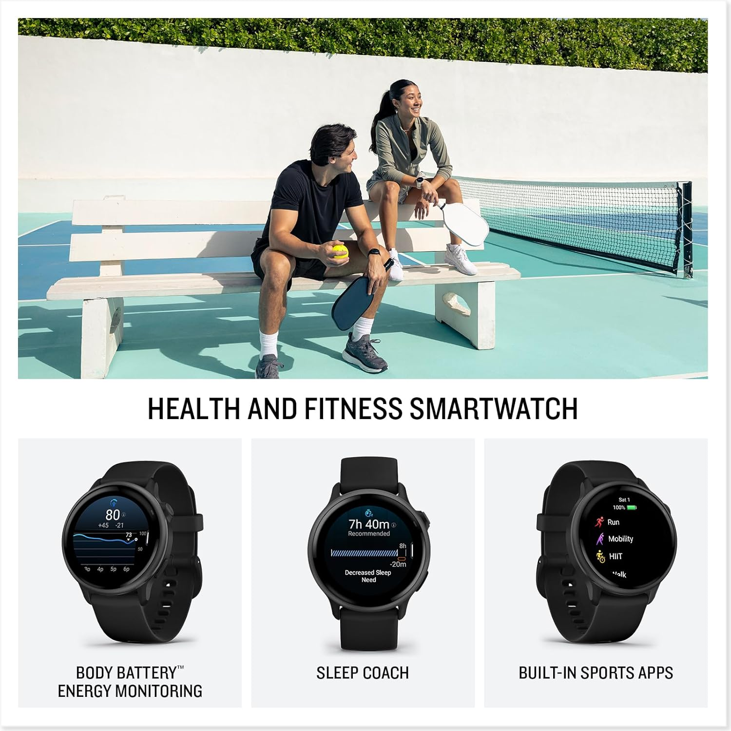 Garmin Vivoactive&reg; 6, GPS Smartwatch, Slate with Black Band