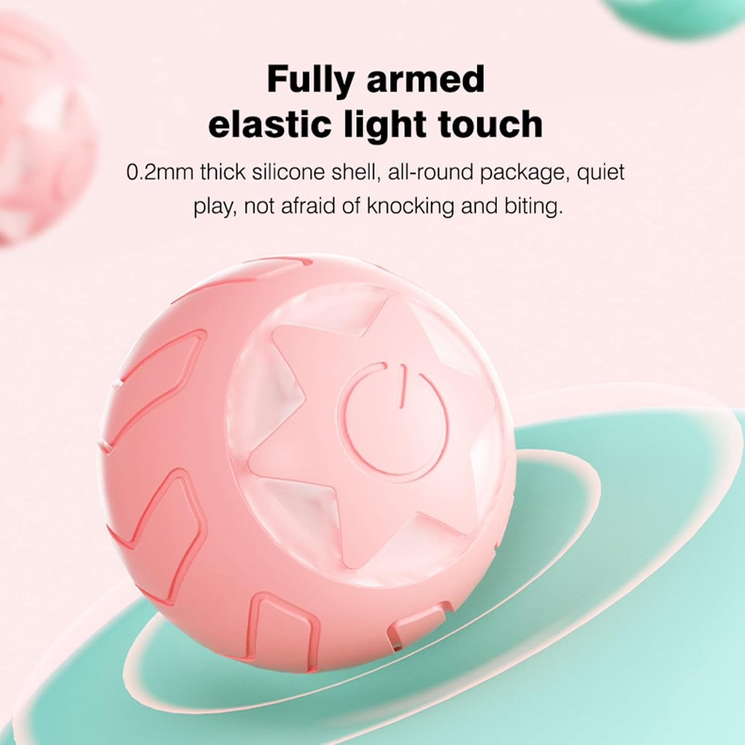 Interactive Cat Ball Toy - USB Rechargeable, Intelligent Automatic Moving Rolling Ball for Cats, Quiet Indoor Pet Toy with LED Lights, Puzzle Fun Pet Toy (Pink) image number 1