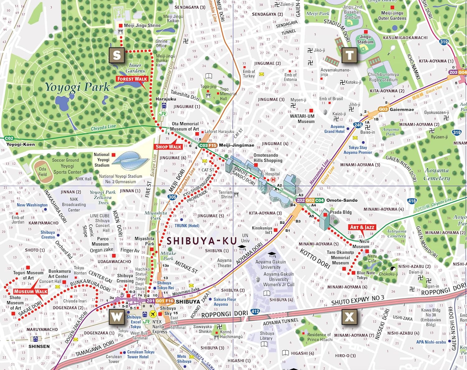 Streetsmart&reg;Tokyo Map by Vandam Laminated, Pocket Sized City Center Street Map of Tokyo, Japan with All Attractions, Museums, Markets, Palaces, ... 2024 Edition) (English and Japanese Edition): 9 image number 6